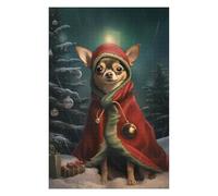 Puzzles 75x50cm/1000pcs pour Adolescents Cute Chihuahua Xmas Night Puzzles pour Adolescents - Jeu Manuel - Décoration Murale - Cadeaux Anti-Stress 75x50cm/1000pcs