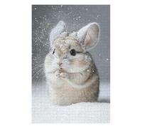Puzzles 75x50cm/1000pcs pour Adolescents Cute Chinchilla in Snow Puzzles pour Adolescents - Jeu Manuel - Décoration Murale - Cadeaux Anti-Stress 75x50cm/1000pcs