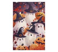 Puzzles 75x50cm/1000pcs pour Adolescents Cute Halloween Ghosts Jeu De Puzzle Familial pour Adultes, Amusant Et Humoristique, pour Stimuler Le Cerveau 75x50cm/1000pcs