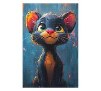 Puzzles 75x50cm/1000pcs pour Adolescents Cute Oil Paint Panther Puzzles pour Adultes Jeux De Société pour S'amuser en Famille Un pour Les Jeux 75x50cm/1000pcs