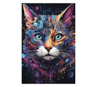 Puzzles 75x50cm/1000pcs pour Adolescents Cyborg Cat Head Machine Puzzles pour Adultes Jeu Manuel Améliore La Mémoire pour Les Joueurs 75x50cm/1000pcs