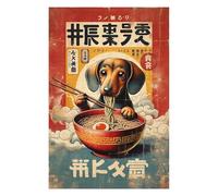 Puzzles 75x50cm/1000pcs pour Adolescents Dachshund Eating Ramen Vintage Poster Puzzles pour Adultes Jeux De Société pour S'amuser en Famille Un pour Les Jeux 75x50cm/1000pcs