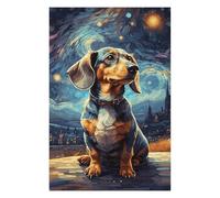 Puzzles 75x50cm/1000pcs pour Adolescents Dachshund Night Sky Puzzle pour Adultes, Jouet, Décoration Murale, pour S'amuser en Famille, Défi À Relever 75x50cm/1000pcs