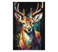 Puzzles 75x50cm/1000pcs pour Adolescents Deer Art Style 3 Jeu De Puzzle Familial pour Adultes, Amusant Et Humoristique, pour Stimuler Le Cerveau 75x50cm/1000pcs