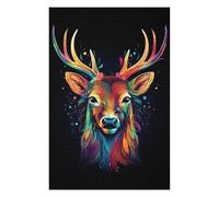 Puzzles 75x50cm/1000pcs pour Adolescents Deer Pop Art Colors Puzzles pour Adultes Jeux De Famille Une Œuvre d'art À Offrir en Cadeau À Toute La Famille 75x50cm/1000pcs