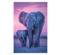 Puzzles 75x50cm/1000pcs pour Adolescents Elephant Family at Sunset Puzzles À Monter Soi-même, Jouets De Course À La Main, Une Offre Idéale comme Cadeau pour Toute La Famille 75x50cm/1000pcs