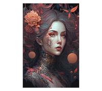 Puzzles 75x50cm/1000pcs pour Adolescents Fantasy Floral Portrait -4 Puzzles pour Adultes Jeux Relaxants Qui Améliorent La Mémoire, Parfaits comme Cadeaux pour Toute La Famille 75x50cm/1000pcs