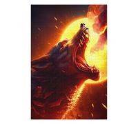Puzzles 75x50cm/1000pcs pour Adolescents Fiery Wolf's Roar Puzzles pour Adultes Jeu Manuel Améliore La Mémoire pour Les Joueurs 75x50cm/1000pcs