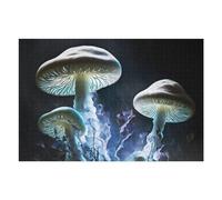 Puzzles 75x50cm/1000pcs pour Adolescents Glowing Mushrooms in Fantasy Forest Puzzle Adulte Jeu Manuel Décoration Parfaite Aide À Exercer Le Cerveau 75x50cm/1000pcs