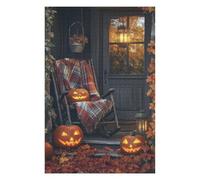 Puzzles 75x50cm/1000pcs pour Adolescents Halloween Porch with Jack-o-Lanterns Puzzle Jeux De Famille Décoration Intérieure Cadeaux Anti-Stress 75x50cm/1000pcs