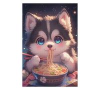 Puzzles 75x50cm/1000pcs pour Adolescents Husky Eating Spaghetti Puzzles pour Adultes Jouets Anti-Stress Cadeaux d'anniversaire pour Les Amis Et La Famille 75x50cm/1000pcs