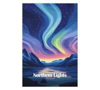 Puzzles 75x50cm/1000pcs pour Adolescents Iceland Northern Lights Puzzle Adulte Jeu Manuel Décoration Parfaite Aide À Exercer Le Cerveau 75x50cm/1000pcs