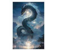 Puzzles 75x50cm/1000pcs pour Adolescents Japanese Dragon Moon Light Puzzles pour Adultes Jouets Anti-Stress Cadeaux d'anniversaire pour Les Amis Et La Famille 75x50cm/1000pcs