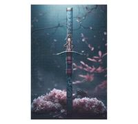 Puzzles 75x50cm/1000pcs pour Adolescents Moonlight Katana Puzzles pour Adultes Jeux De Détente Découpe De Précision Défi À Compléter 75x50cm/1000pcs