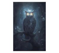 Puzzles 75x50cm/1000pcs pour Adolescents Mystical Owl Perched on Branch Puzzles pour Adolescents - Jeu Manuel - Décoration Murale - Cadeaux Anti-Stress 75x50cm/1000pcs