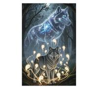 Puzzles 75x50cm/1000pcs pour Adolescents Mystical Wolves Enchanted Forest Puzzles pour Adultes Jeux Relaxants Qui Améliorent La Mémoire, Parfaits comme Cadeaux pour Toute La Famille 75x50cm/1000pcs