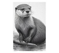 Puzzles 75x50cm/1000pcs pour Adolescents Otter Drawing Puzzles À Monter Soi-même, Jouets De Course À La Main, Une Offre Idéale comme Cadeau pour Toute La Famille 75x50cm/1000pcs