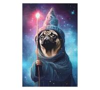 Puzzles 75x50cm/1000pcs pour Adolescents Pug Wizard Cute Pixel Art Puzzles pour Adultes Jeux De Famille Une Œuvre d'art À Offrir en Cadeau À Toute La Famille 75x50cm/1000pcs