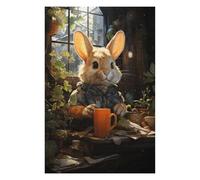 Puzzles 75x50cm/1000pcs pour Adolescents Rabbit Cafe Coffee Vibes Puzzle pour Adultes Jeux De Détente Décoration Parfaite Défi Éducatif 75x50cm/1000pcs