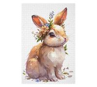 Puzzles 75x50cm/1000pcs pour Adolescents Rabbit Flower Puzzles pour Adultes Jouets Anti-Stress Cadeaux d'anniversaire pour Les Amis Et La Famille 75x50cm/1000pcs
