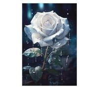 Puzzles 75x50cm/1000pcs pour Adolescents Rainy White Rose Flower Puzzle Jeux De Famille Décoration Intérieure Cadeaux Anti-Stress 75x50cm/1000pcs