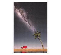 Puzzles 75x50cm/1000pcs pour Adolescents Red Car Tree and Milky Way Puzzles pour Adultes, Jouet, Décoration Murale, Une Œuvre d'art, Défi Éducatif 75x50cm/1000pcs