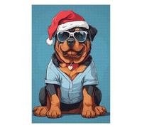 Puzzles 75x50cm/1000pcs pour Adolescents Rottweiler Christmas Puzzles À Monter Soi-même, Jouets De Course À La Main, Une Offre Idéale comme Cadeau pour Toute La Famille 75x50cm/1000pcs