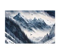 Puzzles 75x50cm/1000pcs pour Adolescents Snowy Mountain Peaks at Night Puzzles pour Adultes, Jouet, Décoration Murale, Une Œuvre d'art, Défi Éducatif 75x50cm/1000pcs
