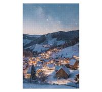 Puzzles 75x50cm/1000pcs pour Adolescents Snowy Winter Village Puzzles pour Adultes Jeu Manuel Améliore La Mémoire pour Les Joueurs 75x50cm/1000pcs