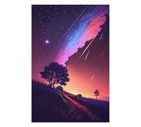 Puzzles 75x50cm/1000pcs pour Adolescents Starry Night with Meteor Shower Puzzles pour Adultes Jeux De Famille Une Œuvre d'art À Offrir en Cadeau À Toute La Famille 75x50cm/1000pcs