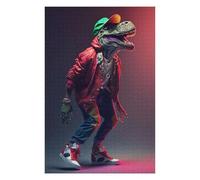 Puzzles 75x50cm/1000pcs pour Adolescents Stylish Dinosaur in Urban Attire Puzzle Adulte Jeu Manuel D'assemblage De Motifs pour Les Jeux 75x50cm/1000pcs