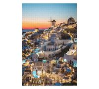 Puzzles 75x50cm/1000pcs pour Adolescents Sunset in Oia Santorini Puzzle Adulte Jeu Manuel Décoration Parfaite Aide À Exercer Le Cerveau 75x50cm/1000pcs