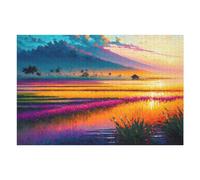 Puzzles 75x50cm/1000pcs pour Adolescents Sunset Over Fields of Color Puzzle Adulte Jeu Manuel Décoration Parfaite Aide À Exercer Le Cerveau 75x50cm/1000pcs