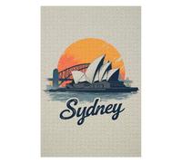 Puzzles 75x50cm/1000pcs pour Adolescents Sydney Opera House and Harbour Bridge Puzzle Adulte Jeu Manuel D'assemblage De Motifs pour Les Jeux 75x50cm/1000pcs