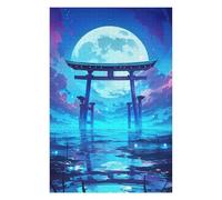 Puzzles 75x50cm/1000pcs pour Adolescents Torri Gate Moon Night Puzzle pour Adultes, Jouet, Décoration Murale, pour S'amuser en Famille, Défi À Relever 75x50cm/1000pcs