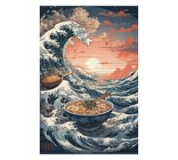 Puzzles 75x50cm/1000pcs pour Adolescents Tsunami Ramen Puzzles pour Adultes Jeu Manuel Améliore La Mémoire pour Les Joueurs 75x50cm/1000pcs