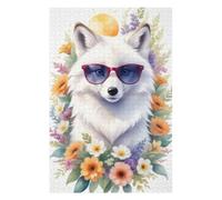 Puzzles 75x50cm/1000pcs pour Adolescents Watercolor White Wolf Art Puzzles pour Adultes Jeu Manuel pour S'amuser en Famille Cadeaux Anti-Stress 75x50cm/1000pcs