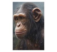 Puzzles 75x50cm/1000pcs pour Adolescents Wet Chimpanzee Closeup Puzzles pour Adultes Jeu Manuel Améliore La Mémoire pour Les Joueurs 75x50cm/1000pcs