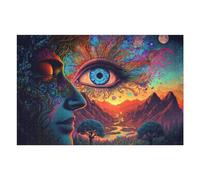 Puzzles 75x50cm/1000pcs pour Adolescents Whimsical Fantasy Landscape with Eye Puzzles pour Adultes, Jouet, Décoration Murale, Une Œuvre d'art, Défi Éducatif 75x50cm/1000pcs