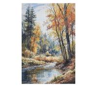 Puzzles 75x50cm/1000pcs pour Adolescents Whispering Autumn Stream Puzzles pour Adultes Jeux De Détente Découpe De Précision Défi À Compléter 75x50cm/1000pcs