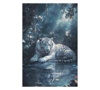 Puzzles 75x50cm/1000pcs pour Adolescents White Tiger in Forest Puzzle pour Adultes Jeux De Détente Décoration Parfaite Défi Éducatif 75x50cm/1000pcs
