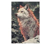 Puzzles 75x50cm/1000pcs pour Adolescents White Wolf in Snowy Forest Puzzles pour Adultes Jouets Anti-Stress Cadeaux d'anniversaire pour Les Amis Et La Famille 75x50cm/1000pcs