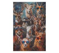 Puzzles 75x50cm/1000pcs pour Adolescents Wild Cool Animals Painting Puzzle Jeux De Famille Décoration Intérieure Cadeaux Anti-Stress 75x50cm/1000pcs