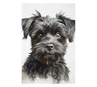 Puzzles 75x50cm/1000pcs pour Adultes Black Yorkshire Terrier Puzzle pour Adultes, Jeu De Réflexion, Cadeau Amusant pour Toute La Famille Et Les Amis 75x50cm/1000pcs