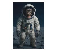 Puzzles 75x50cm/1000pcs pour Adultes Chimpanzee Astronaut on The Moon Puzzle pour Adultes Jeu Manuel Décoration Murale Cadeau d'anniversaire Unique 75x50cm/1000pcs