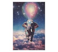 Puzzles 75x50cm/1000pcs pour Adultes Elephant Flying in Space Puzzles pour Adultes - Jeux Relaxants - Cadeaux De Précision pour Les Amis Et La Famille 75x50cm/1000pcs