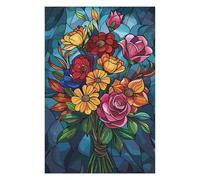 Puzzles 75x50cm/1000pcs pour Adultes Flower Stained Glass Puzzle pour Adultes, Jeu De Réflexion, Cadeau Amusant pour Toute La Famille Et Les Amis 75x50cm/1000pcs
