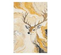 Puzzles 75x50cm/1000pcs pour Adultes Golden Deer Abstract Art Print-1 Puzzle Adulte, Jeu De Réflexion, Décoration Intérieure, Défi À Relever 75x50cm/1000pcs