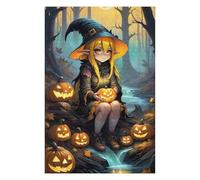 Puzzles 75x50cm/1000pcs pour Adultes Halloween Witch with Pumpkins Puzzles pour Adultes Jeu Manuel Difficile Difficile Cadeaux pour Les Amis Et La Famille 75x50cm/1000pcs