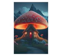 Puzzles 75x50cm/1000pcs pour Adultes Mushroom House in The Mountains Puzzles À Monter Soi-même, Jouets, Modèles À Assembler, Cadeaux pour Les Amis Et La Famille 75x50cm/1000pcs